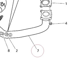 Horizontal head exhaust pipe 57011021B