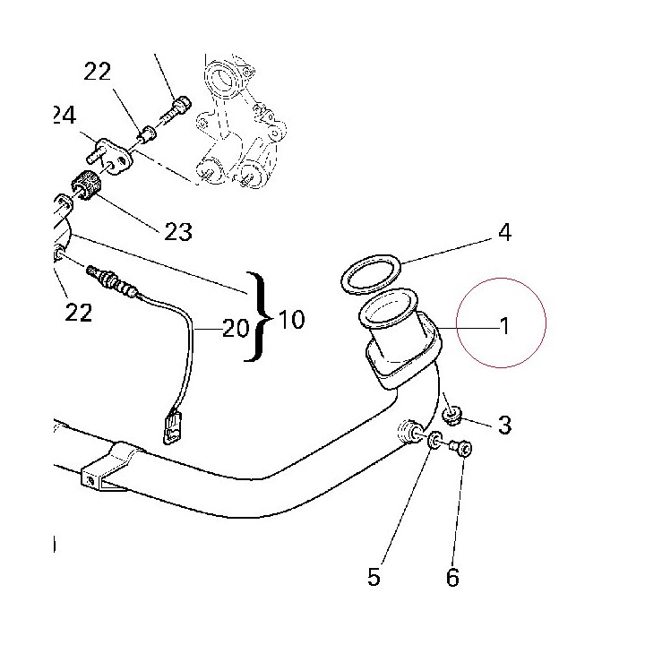Horizontal exhaust pipe 57011501A