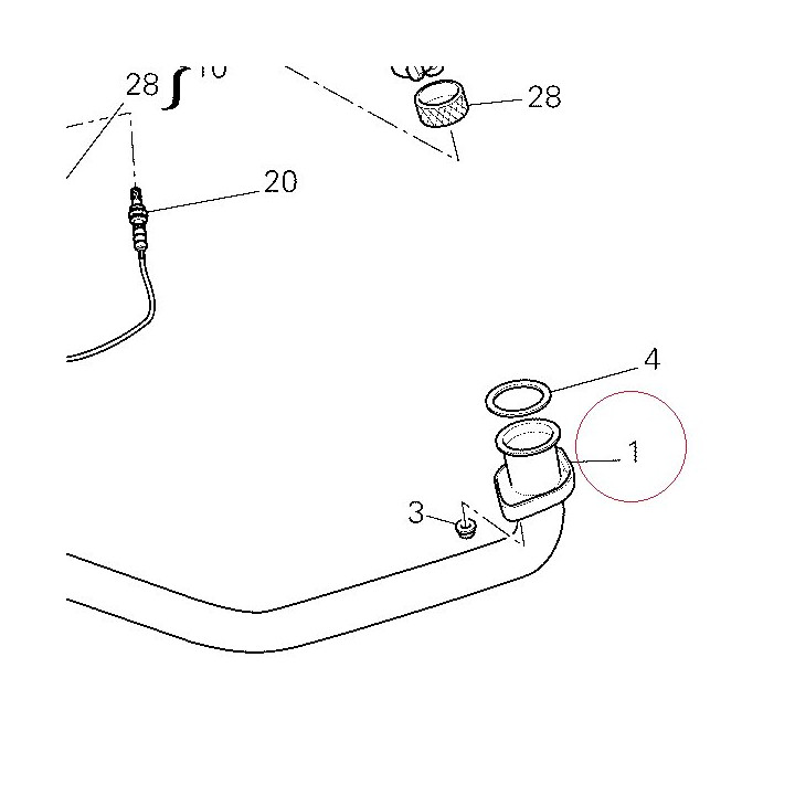 Exhaust pipe, horizontal head 57012582A