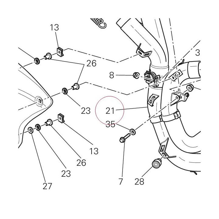 Pipe, exhaust center 57012633A