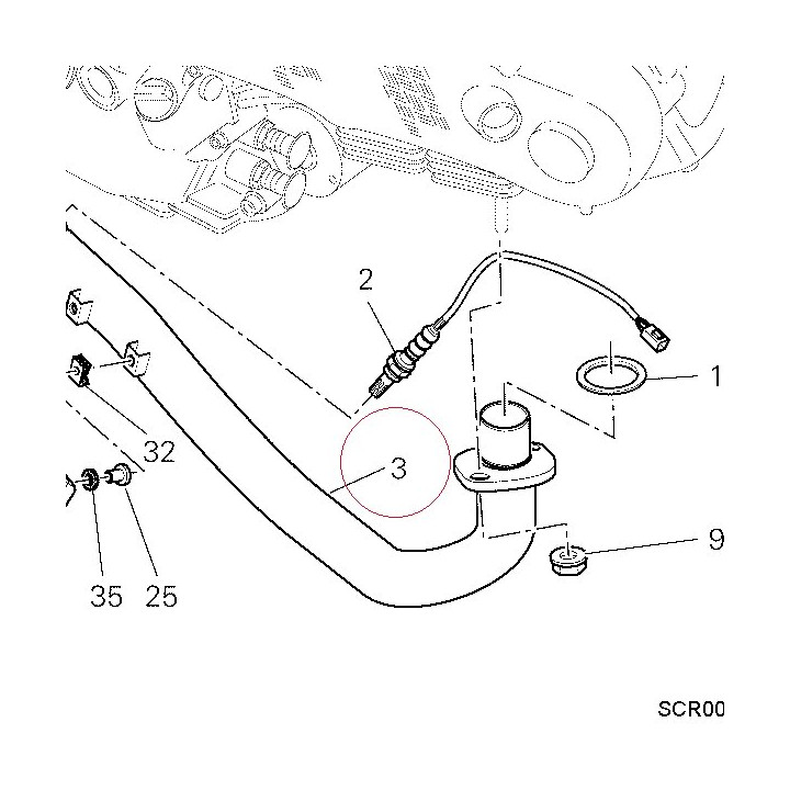 Horizontal head exhaust pipe 57012732A
