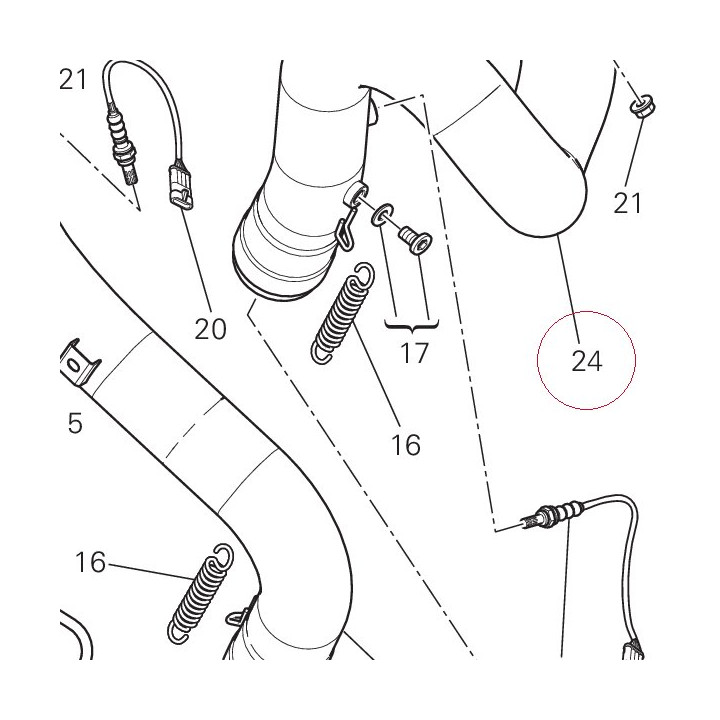 Exhaust pipe, horizontal head 57012881A