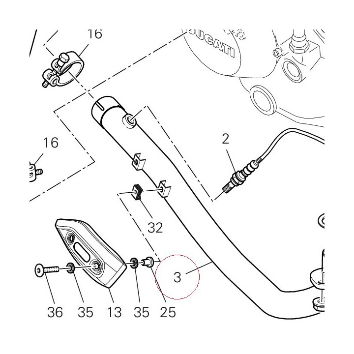 Horizontal exhaust pipe 57012901A
