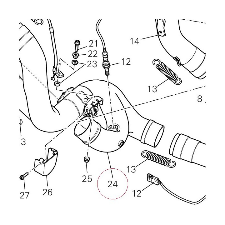 Pipe, exhaust center 57013142A
