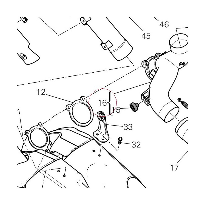 Pipe, exhaust center 57013152B