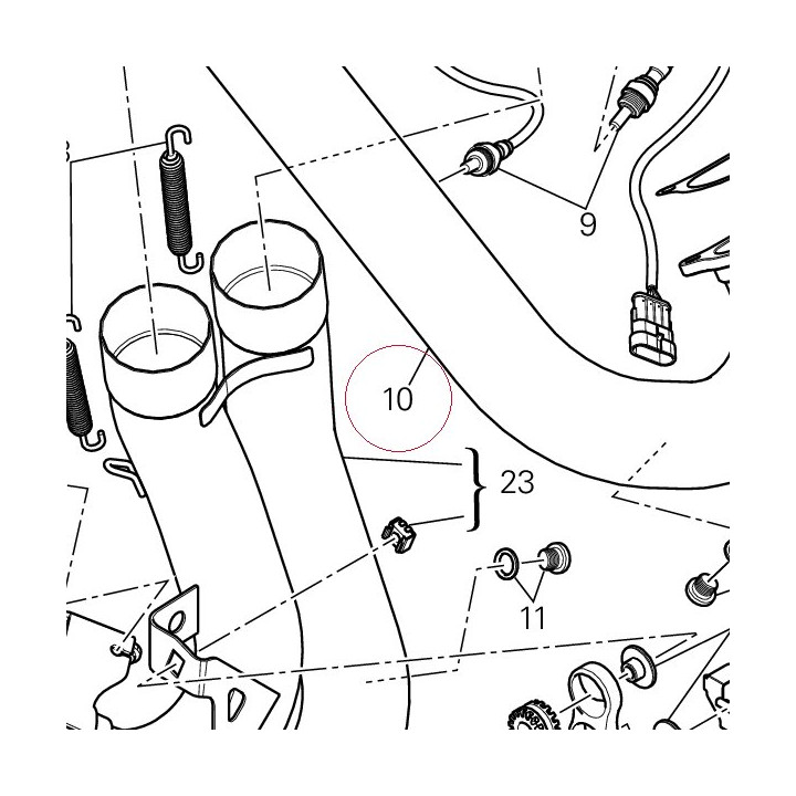 Horizontal exhaust pipe 57013291B