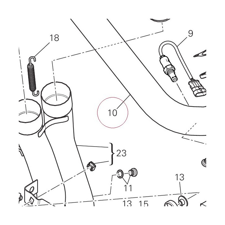 Horizontal exhaust pipe 57013292B