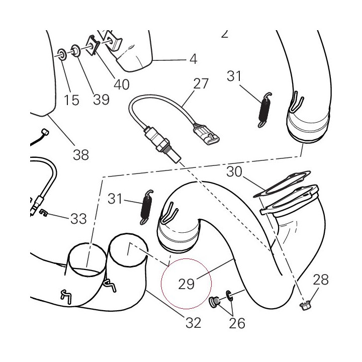 Horizontal head exhaust pipe 57013382A