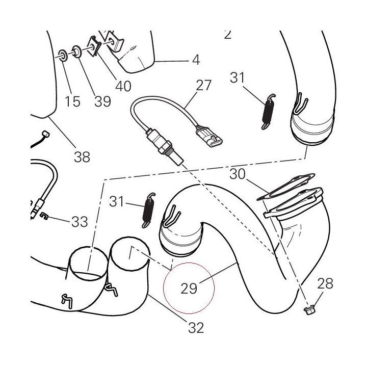 Horizontal head exhaust pipe 57013383A