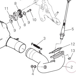 Horizontal exhaust pipe 57014191B