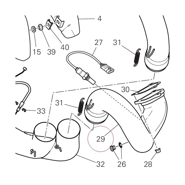 Horizontal head exhaust pipe 57014272A