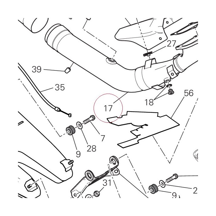 Exhaust pipe horizontal 57014452A