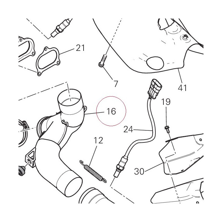 Pipe, exhaust center 57014464B