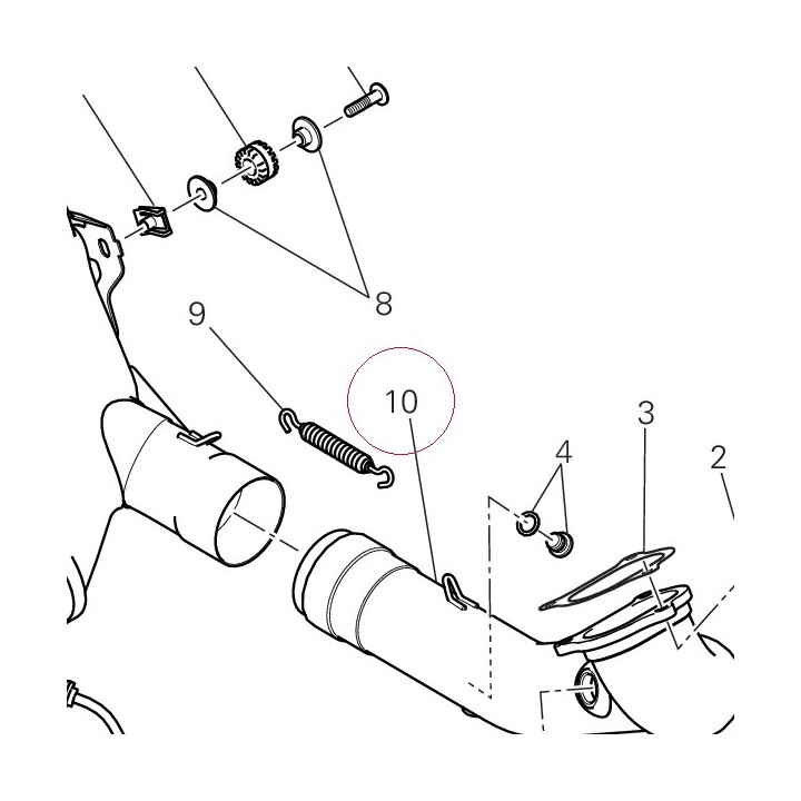 Horizontal head exhaust pipe 57014612A