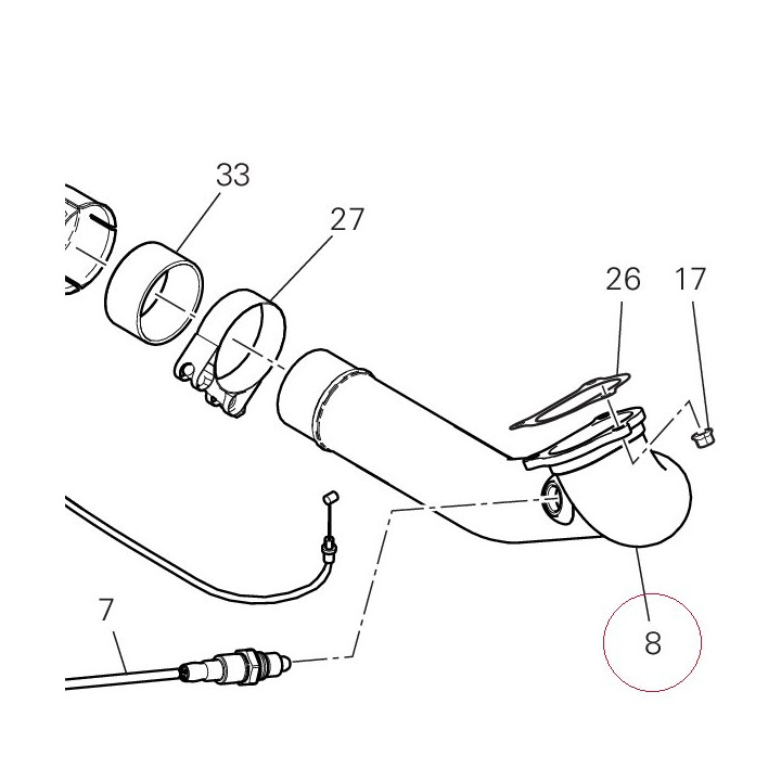 Horizontal head exhaust pipe 57014613B