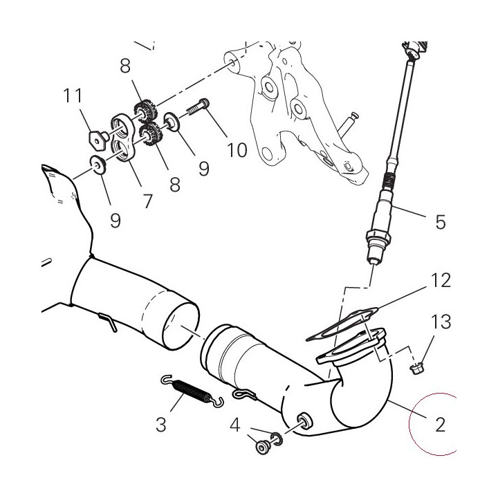 Horizontal exhaust pipe 57014702A