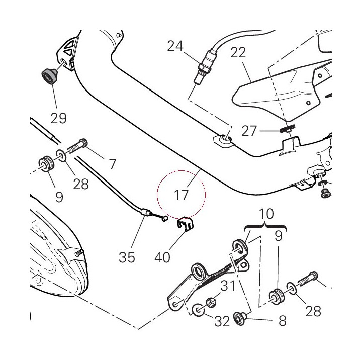 Horizontal exhaust pipe 57014792A