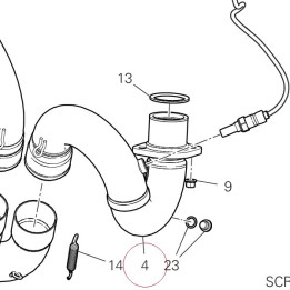 Horizontal exhaust pipe 57014892AA