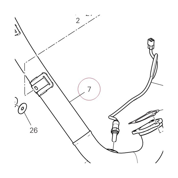 Horizontal exhaust pipe 57014911C