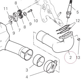 Horizontal exhaust pipe 57015053AA