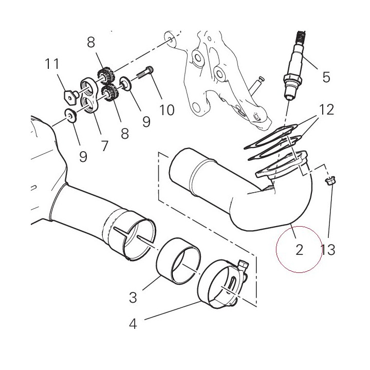 Horizontal exhaust pipe 57015053AA
