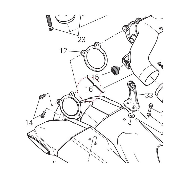 Pipe, exhaust center 570P3152B