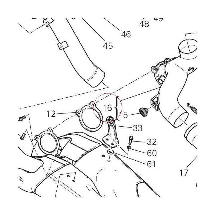 Pipe, exhaust center 570P3152C
