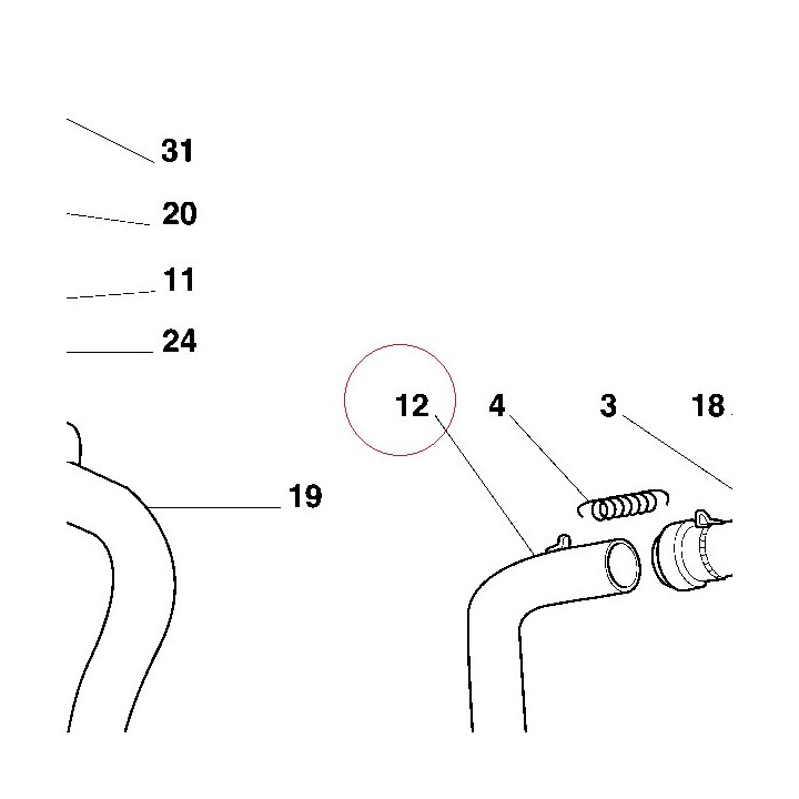Vertical exhaust pipe 57110222A