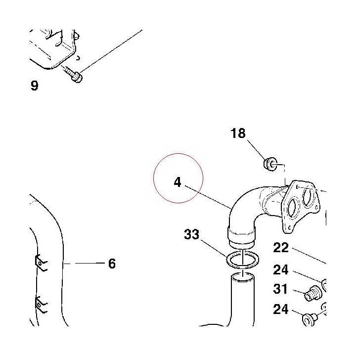 Vertical exhaust pipe 57110951B