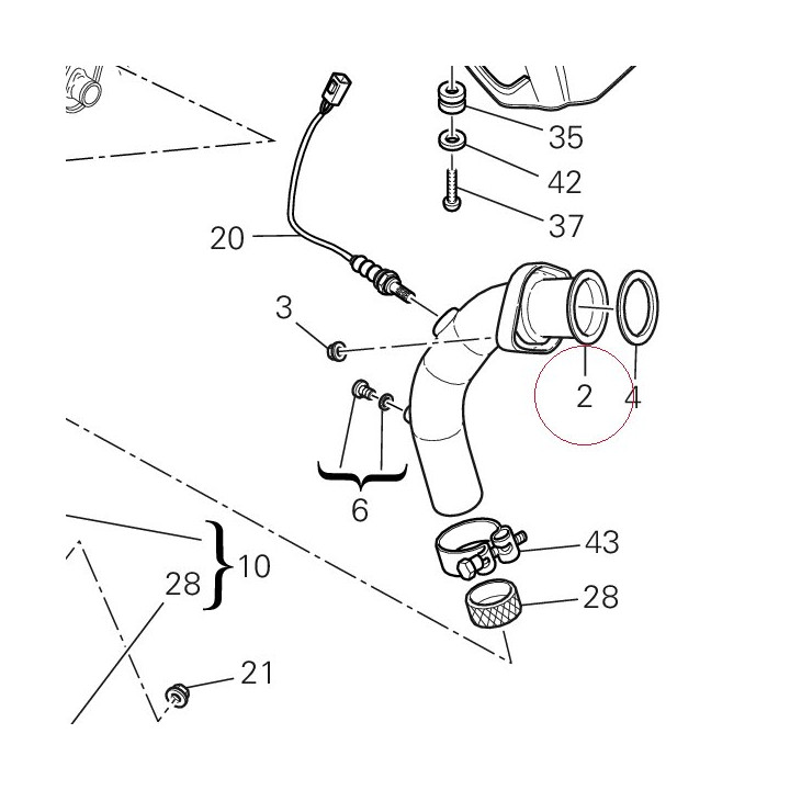 Vertical exhaust pipe 57112582B