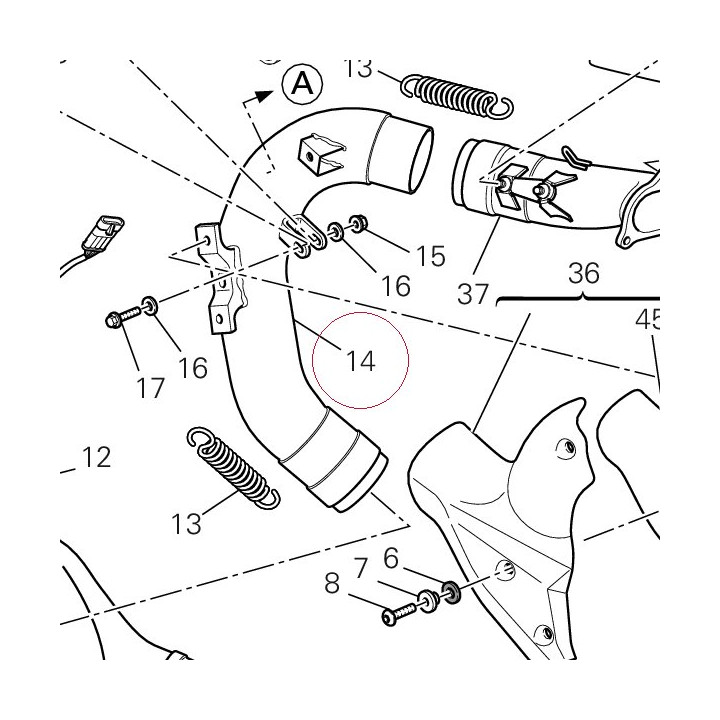 Vertical exhaust pipe 57112602A