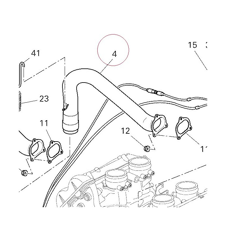 Exhaust pipe, vertical left 57112621A
