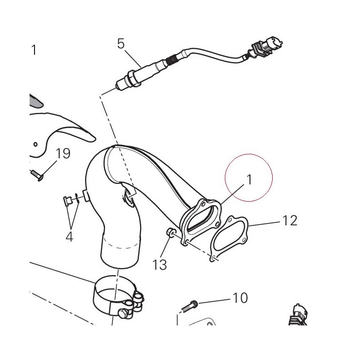 Vertical exhaust pipe 57113851B