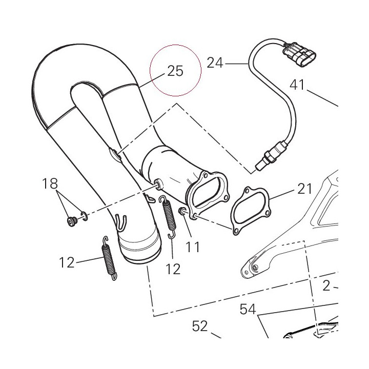 Exhaust pipe vertical 57114422B
