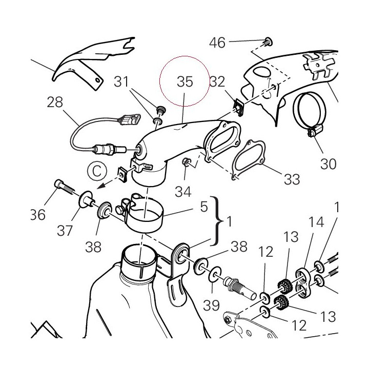 Vertical exhaust pipe 57114803B