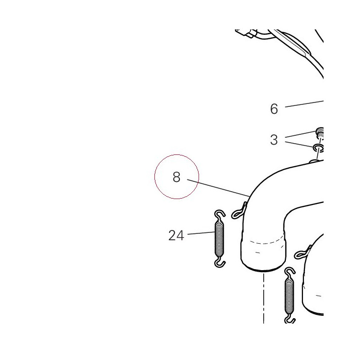 Vertical exhaust pipe 57114973A