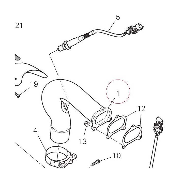 Vertical exhaust pipe 57115083AA