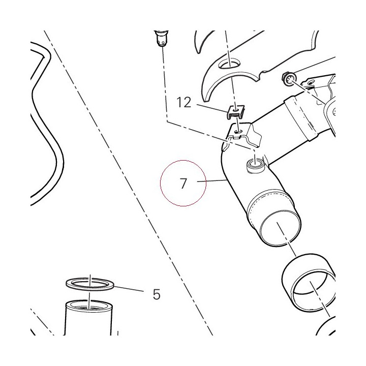 Exhaust pipe vertical 57115121BA