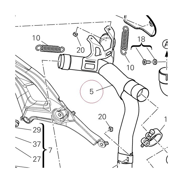 Pipe, exhaust center 57211491A