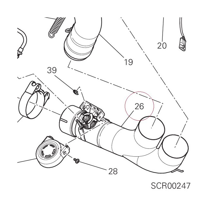 Pipe, exhaust center 57211562B