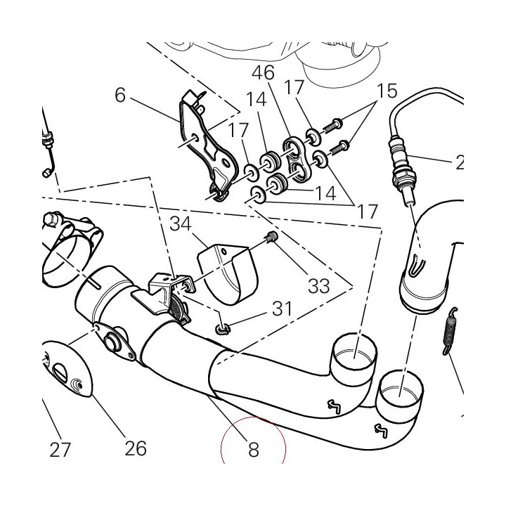 Pipe, exhaust center 57211601C