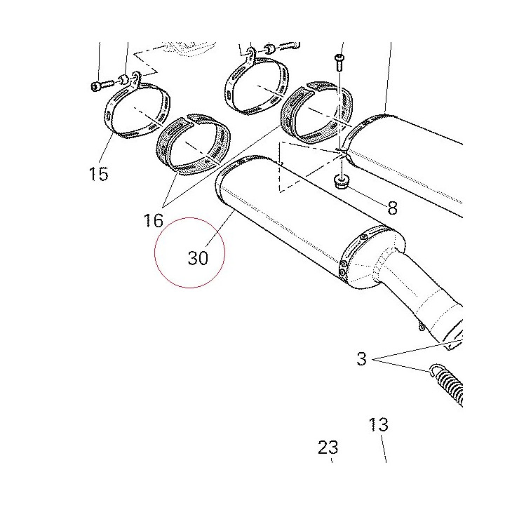 Right silencer 57310991B