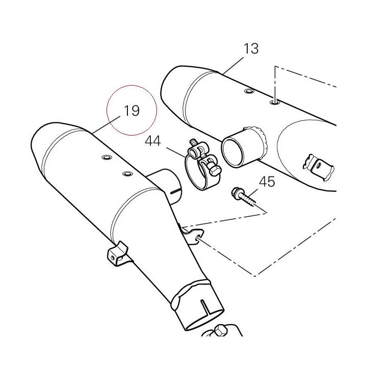 Right silencer 57311051B