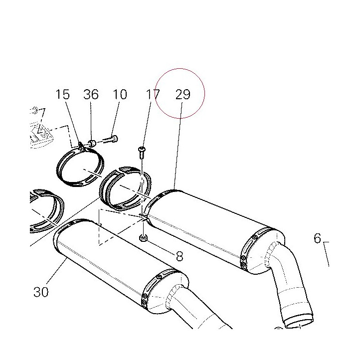 Silencer left Akrapovic 57411191A