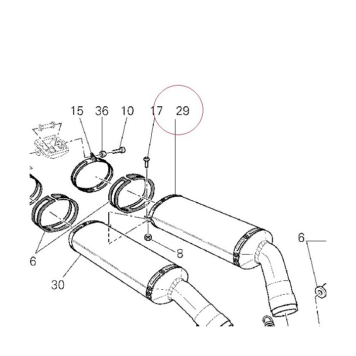Left silencer 57412961E