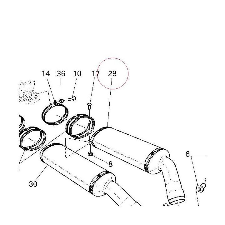 Left silencer 57412961F