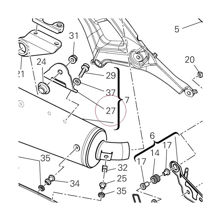Bracket, right silencer 57610661A