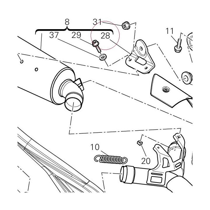 Bracket, muffler left 57610711A