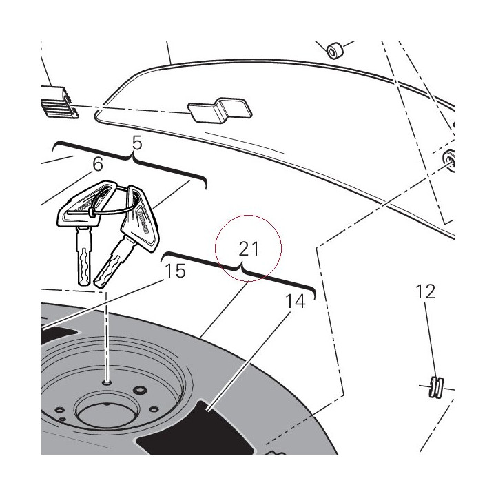 Fuel tank, white 58612221BG