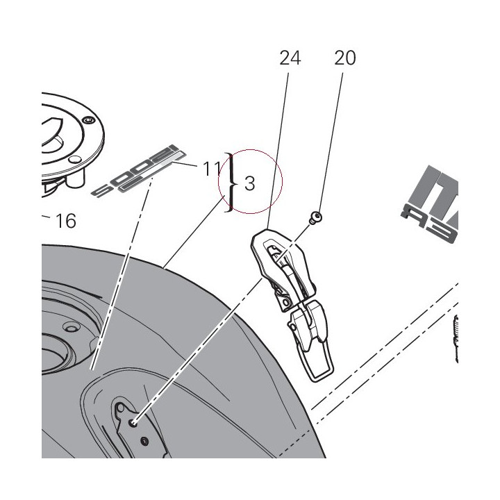 Fuel tank, gray 58612502EJ
